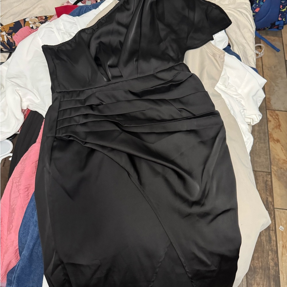 SHEIN Black One-Shoulder Dress